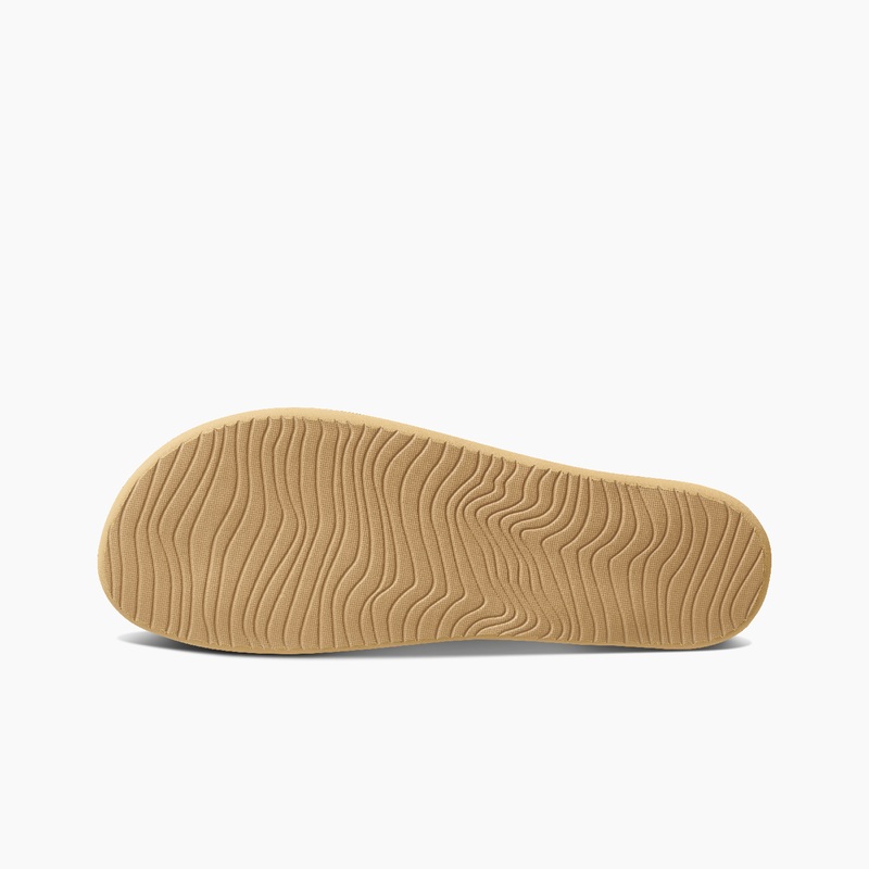 Beige Women's Reef Cushion Court Flip Flops | QGqtMWb0aB0