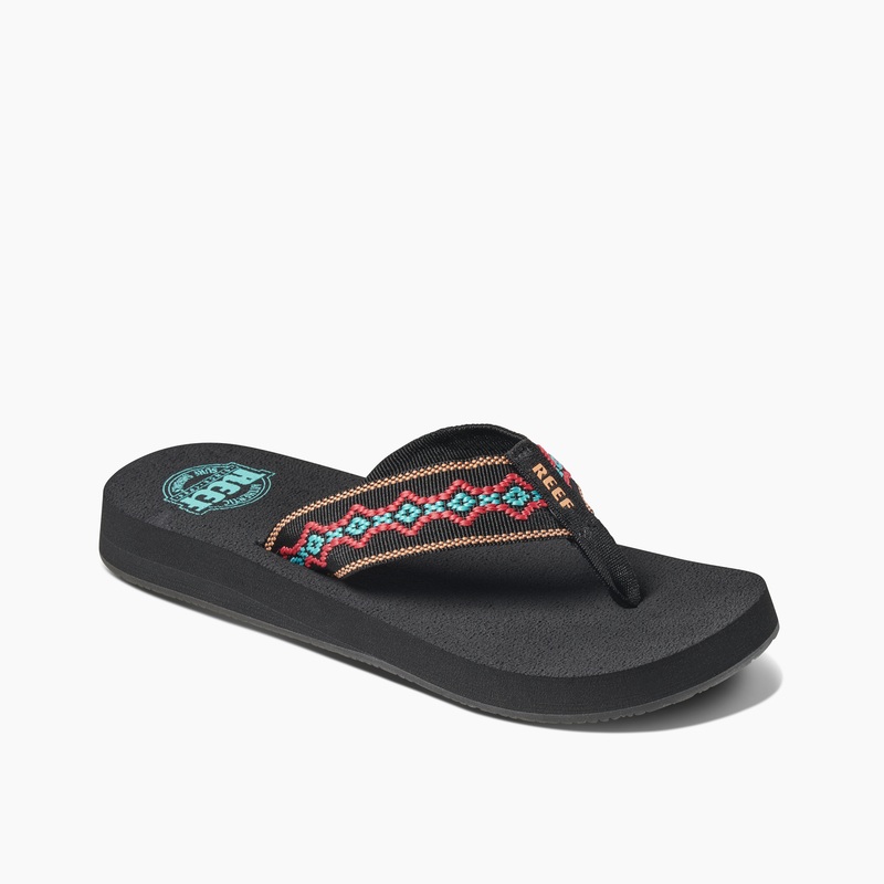 Black / Light Turquoise Women's Reef Sandy Flip Flops | id5UyicSWRm