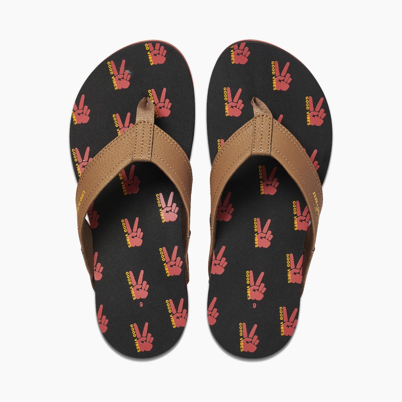 Black Men\'s Reef Newport X Life Is Good Flip Flops | KDqcGxfqsVd