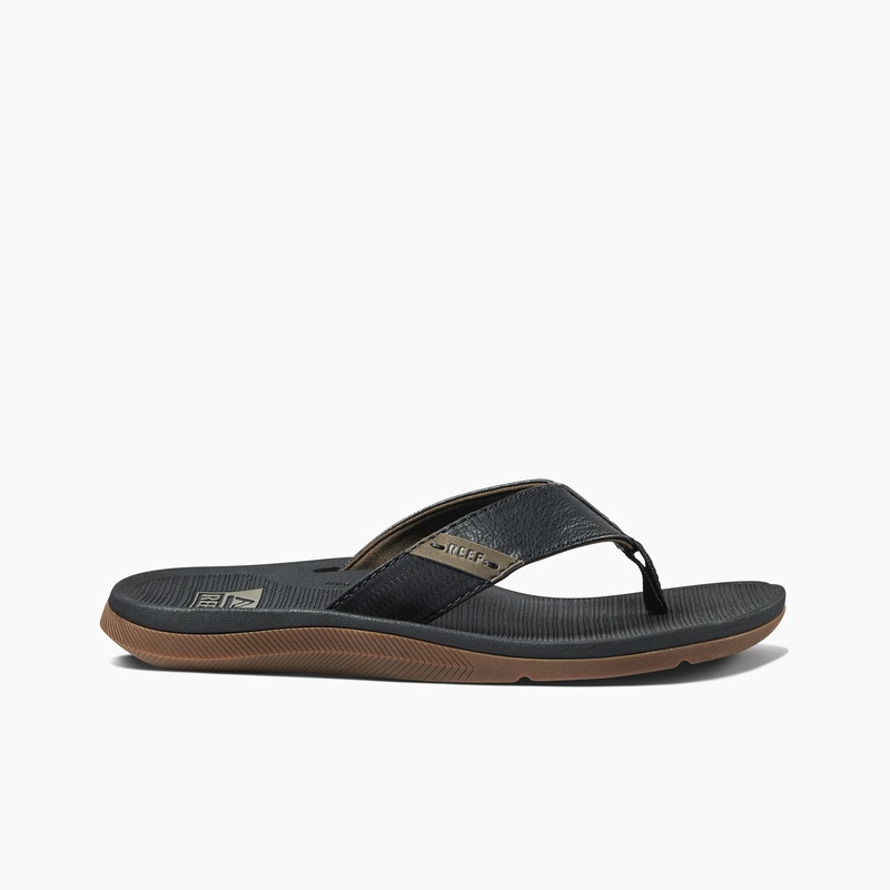 Black Men's Reef Santa Ana Flip Flops | UCPRD9LNJEK