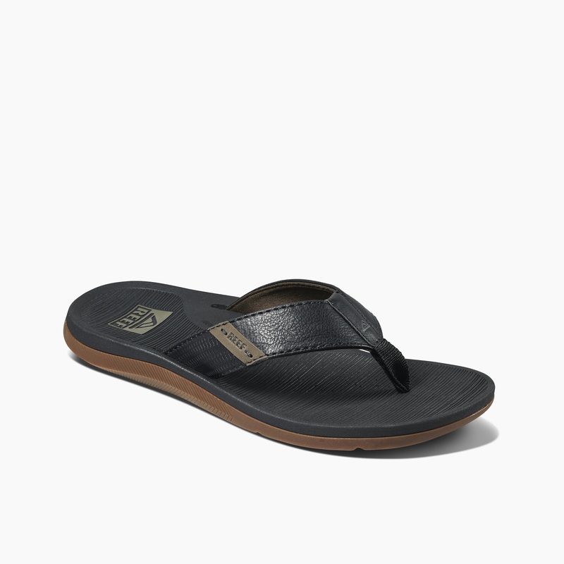Black Men's Reef Santa Ana Flip Flops | UCPRD9LNJEK