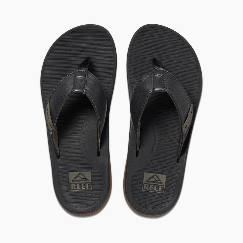 Black Men\'s Reef Santa Ana Flip Flops | UCPRD9LNJEK