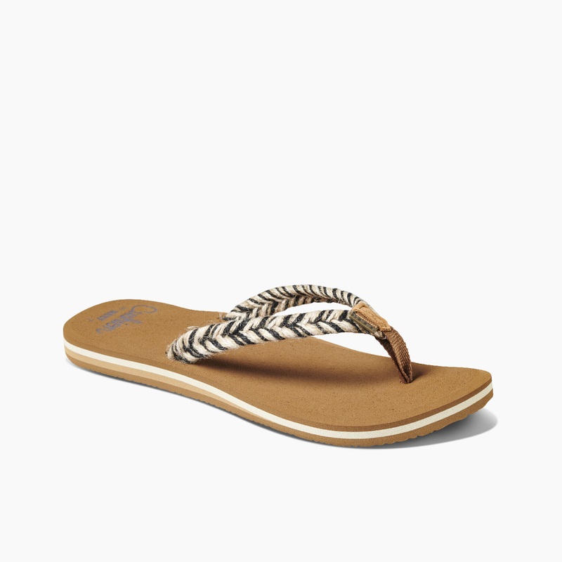 Black / Multicolor Women's Reef Cushion Break Flip Flops | Tf3w1lzQOMs