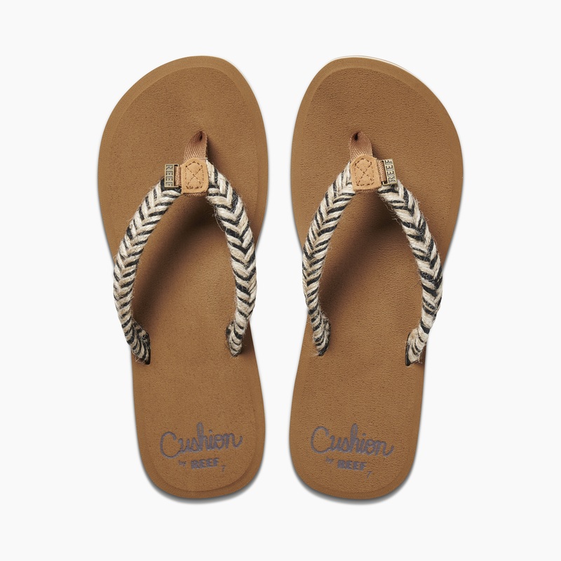 Black / Multicolor Women\'s Reef Cushion Break Flip Flops | Tf3w1lzQOMs