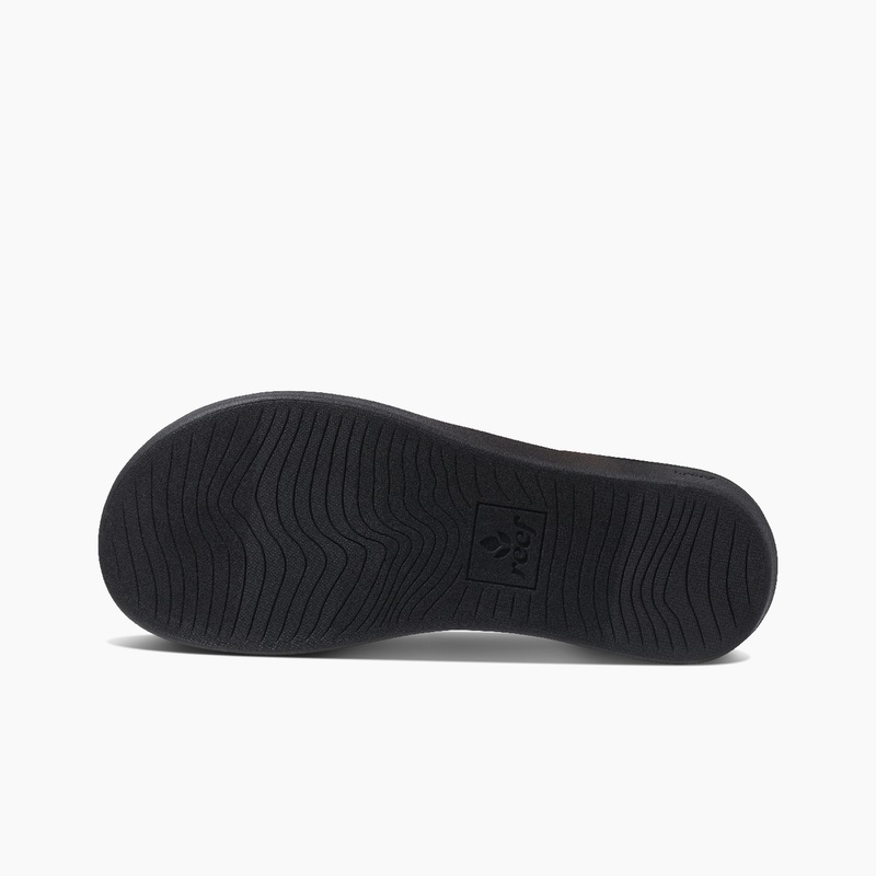 Black / White Women's Reef Ortho Woven Flip Flops | Pjpm5G1Nis5