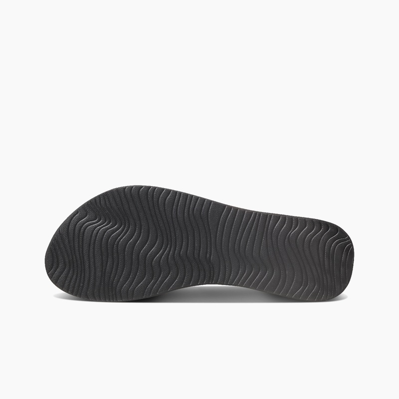 Black Women's Reef Cushion Slim Flip Flops | ktZPylHDgqk