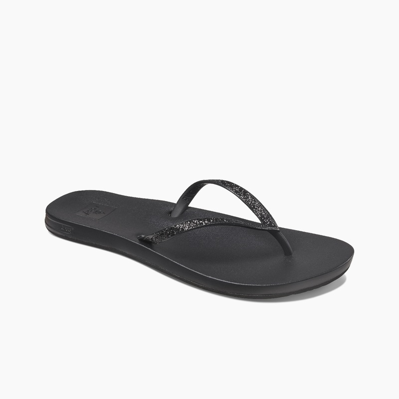 Black Women's Reef Cushion Stargazer Flip Flops | rINVjNHZVrP