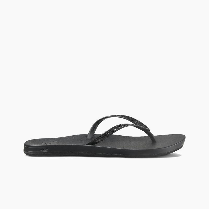 Black Women's Reef Cushion Stargazer Flip Flops | rINVjNHZVrP