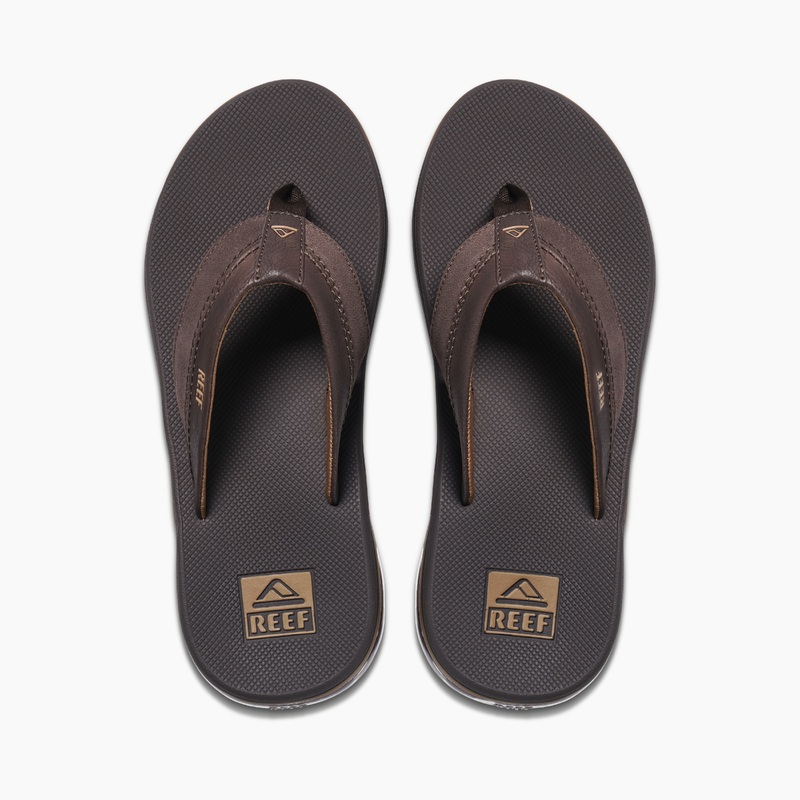 Brown Men's Reef Anchor Le Flip Flops | sH2T2EF6t0e