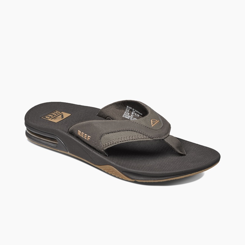 Brown Men's Reef Fanning Flip Flops | CBKBH3WfCu0