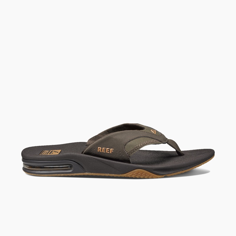 Brown Men's Reef Fanning Flip Flops | CBKBH3WfCu0