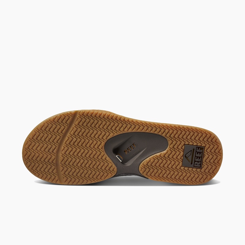 Brown Men's Reef Fanning Flip Flops | CBKBH3WfCu0