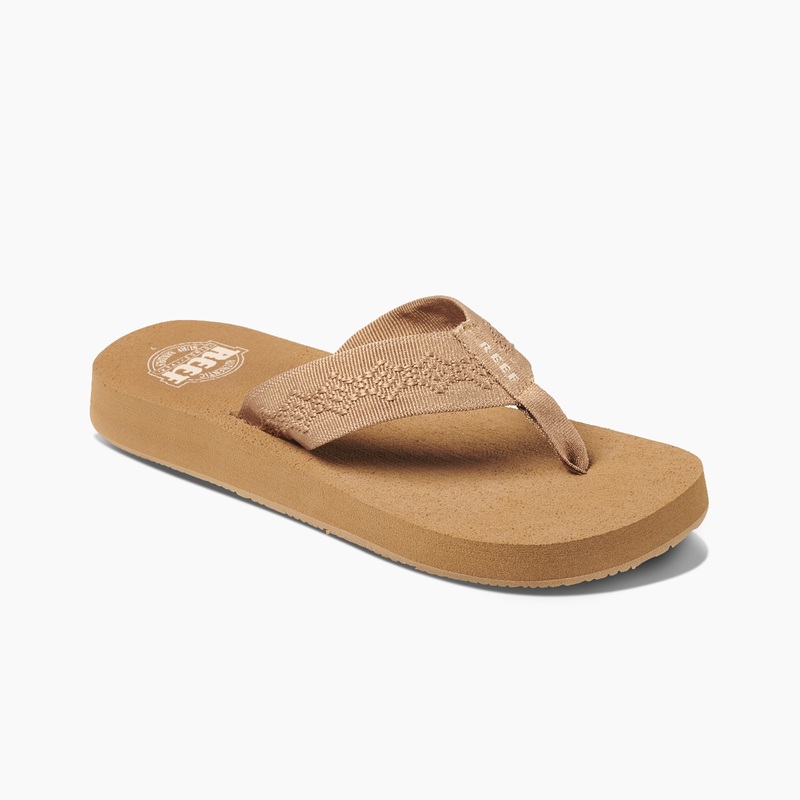 Brown Women's Reef Sandy Flip Flops | BcYvHfJUC88