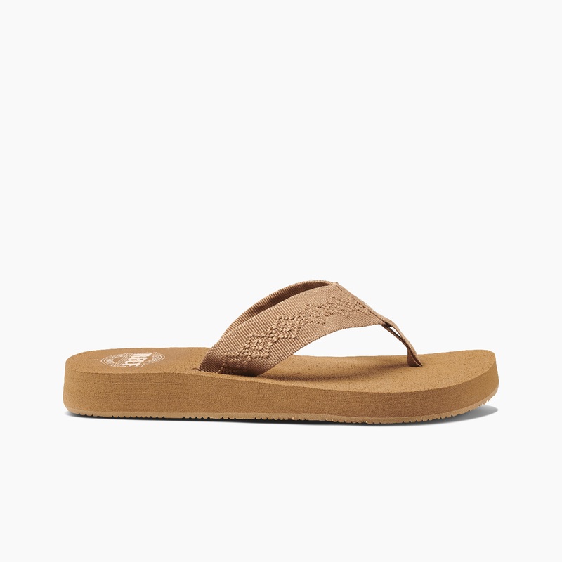 Brown Women's Reef Sandy Flip Flops | BcYvHfJUC88