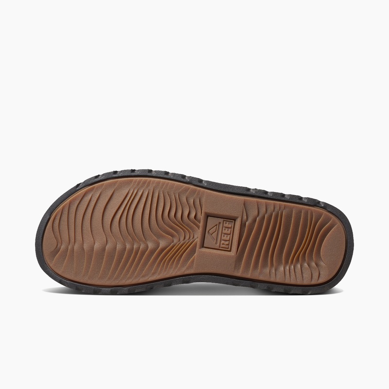Dark Brown Men's Reef Voyage Le Swellular Flip Flops | 2axCqrYLq35
