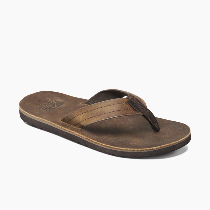 Dark Brown Men\'s Reef Voyage Le Swellular Flip Flops | 2axCqrYLq35