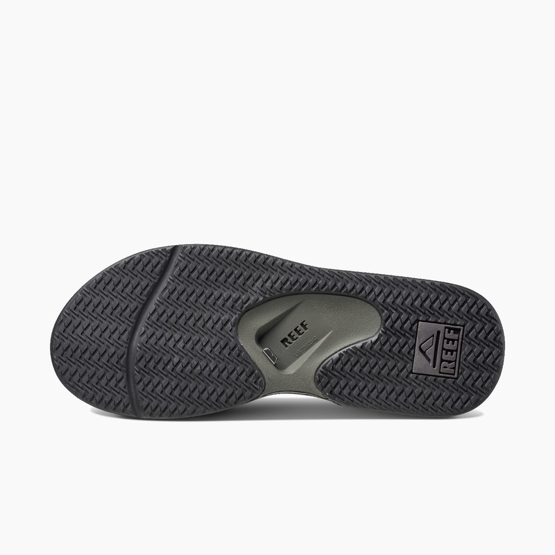Grey / Black Men's Reef Fanning Flip Flops | WXWnbTlgJGp