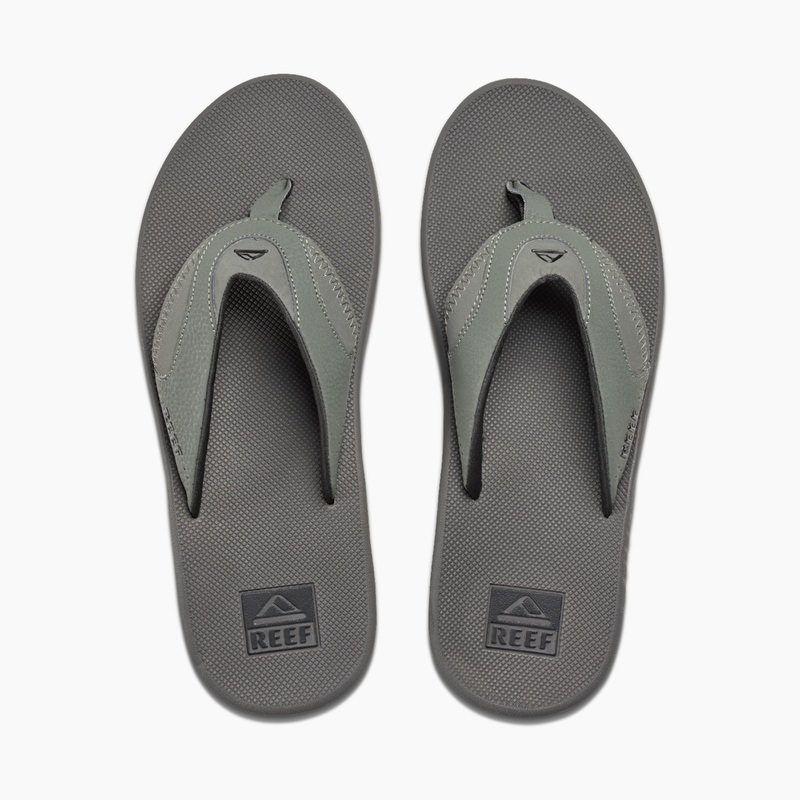 Grey / Black Men\'s Reef Fanning Flip Flops | WXWnbTlgJGp