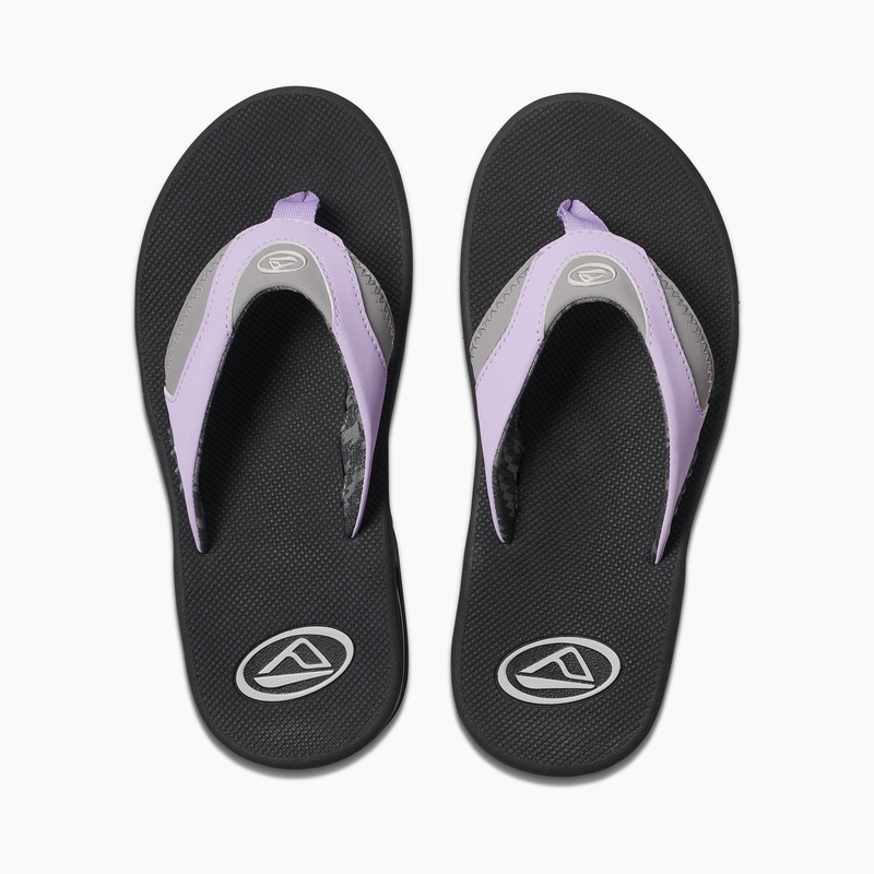Grey / Purple Women\'s Reef Fanning Flip Flops | 4AWxrsROTch