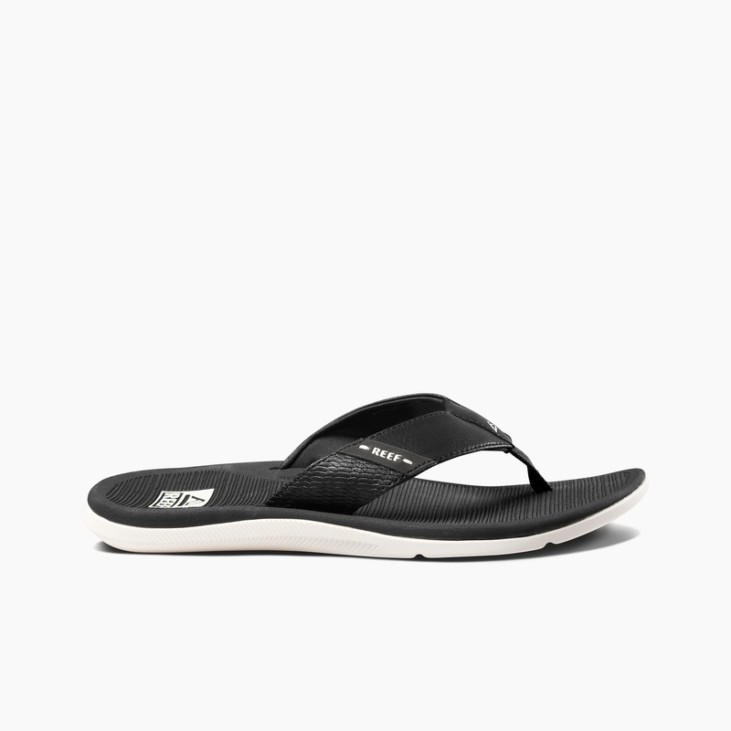 Grey / White Men's Reef Santa Ana Flip Flops | sneY6FGgrUD