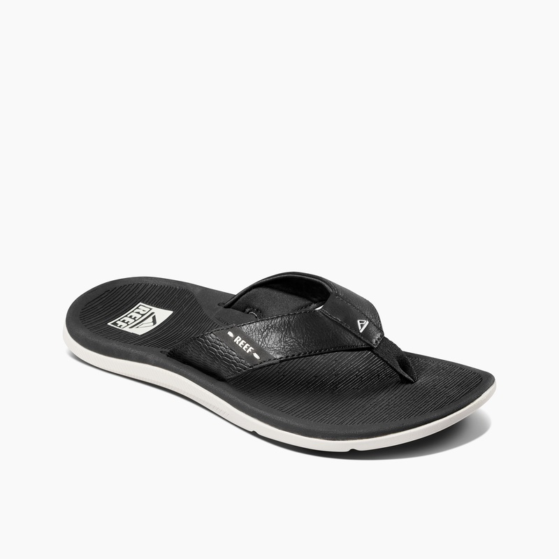 Grey / White Men's Reef Santa Ana Flip Flops | sneY6FGgrUD