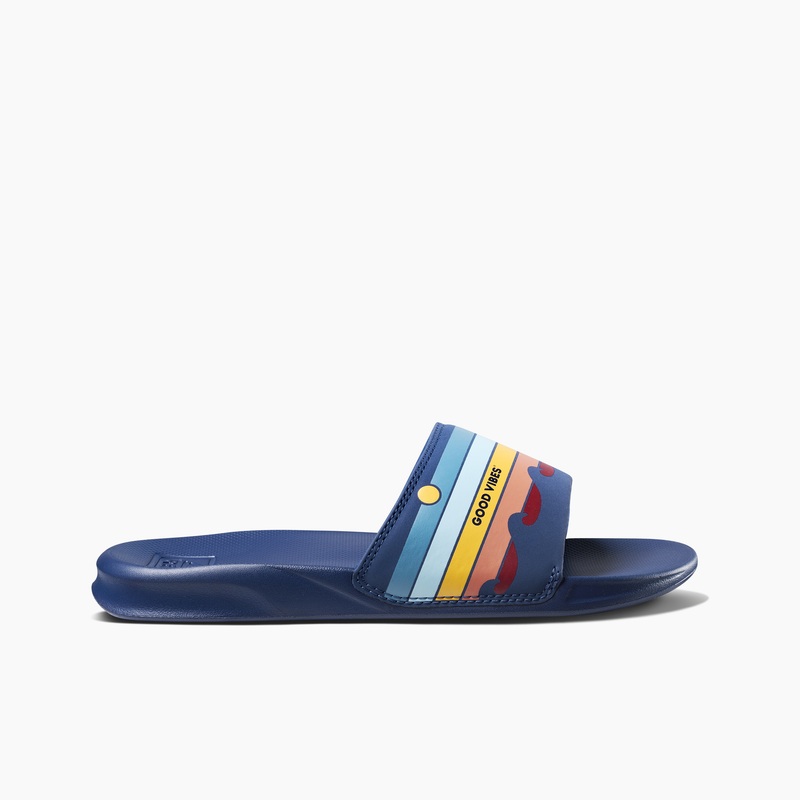 Multicolor Men's Reef One + Lig Slides | eafLwxqgb6b
