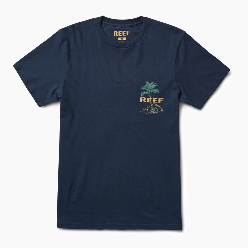 Navy Men's Reef Cushion Sands X Life Is Good T Shirts | YP4yw4hrOrs