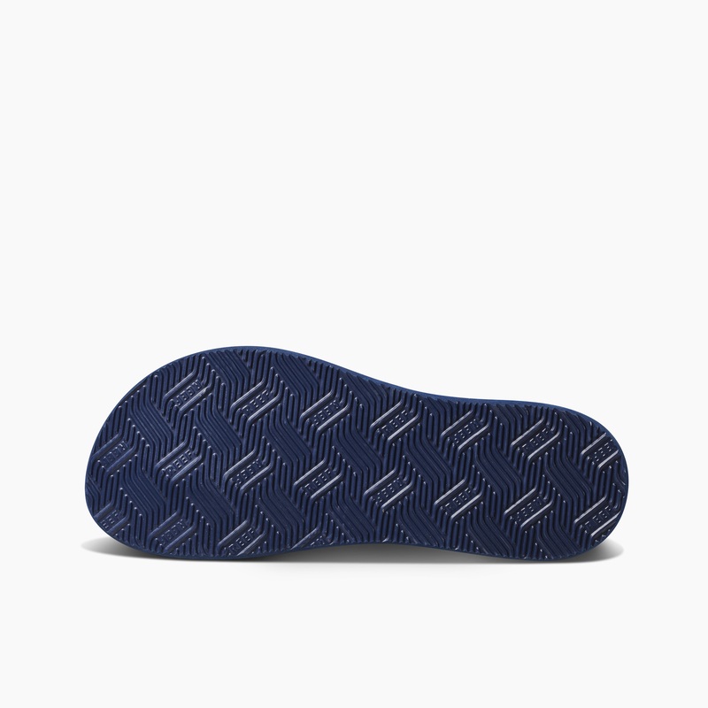 Navy Men's Reef Newport X Life Is Good Flip Flops | hgIj6bs2v1f
