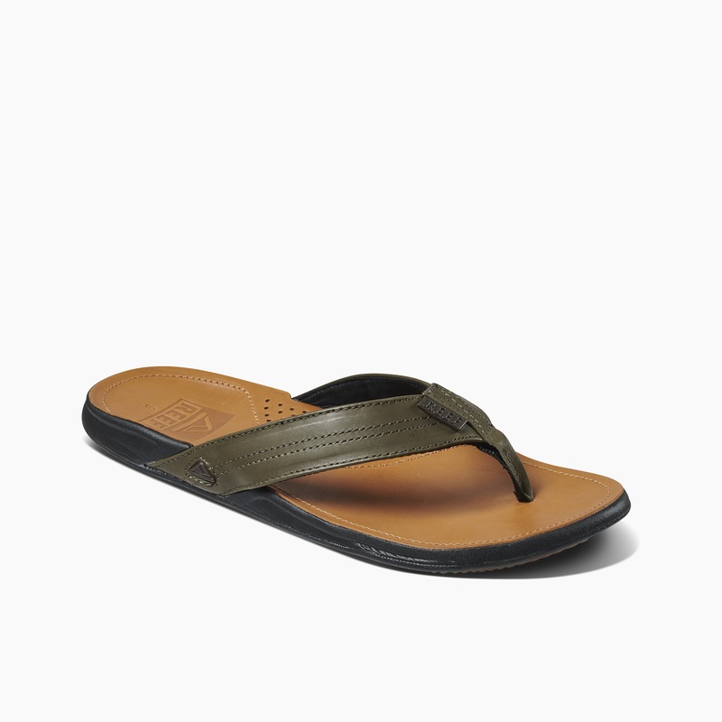 Olive / Brown Men's Reef J-bay Iii Flip Flops | aChRTJir6cs