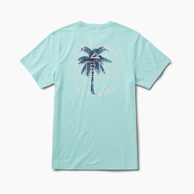Turquoise Men\'s Reef Cushion Court T Shirts | bXUvUdmJw57
