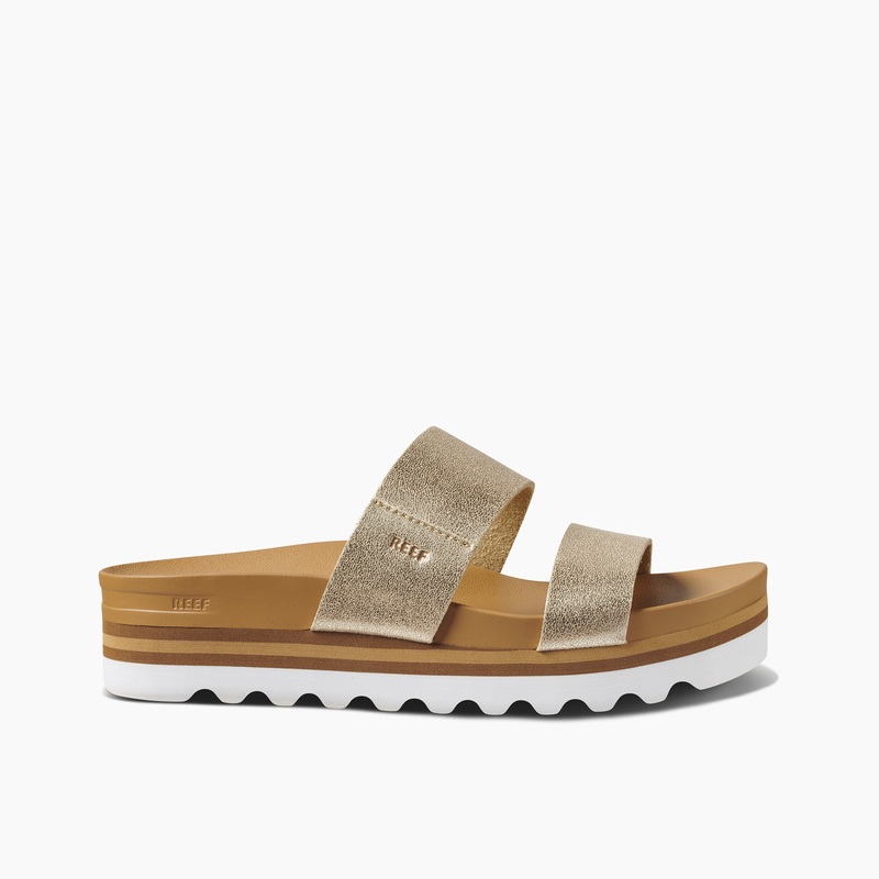 Yellow Women's Reef Cushion Vista Hi Slides | bp205QFtK8A