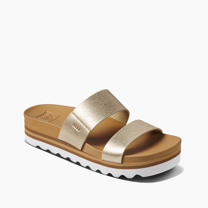 Yellow Women\'s Reef Cushion Vista Hi Slides | bp205QFtK8A